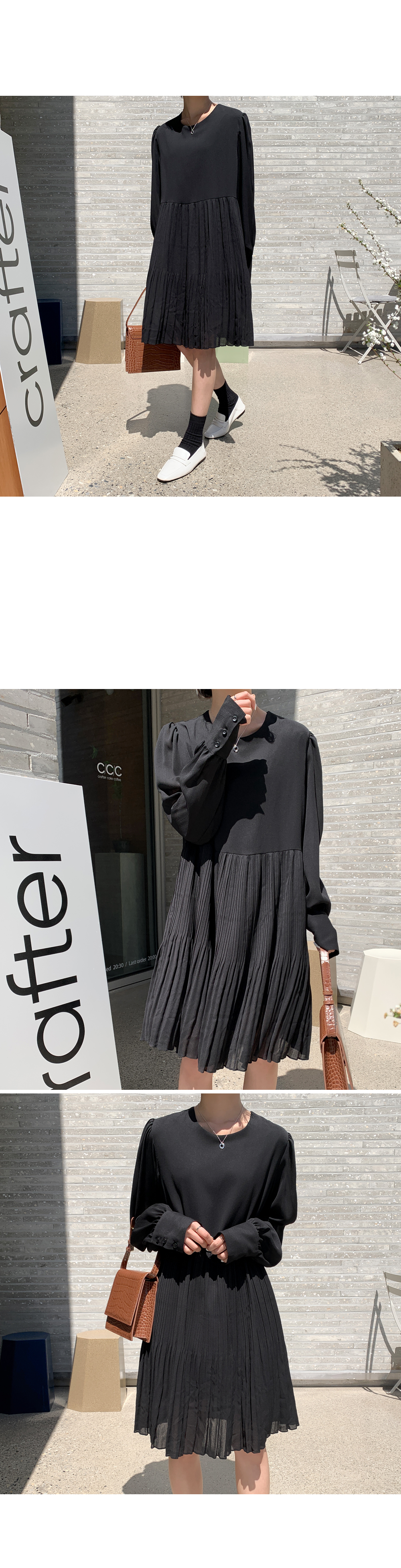 Ava Black Pleats Dress-holiholic.com